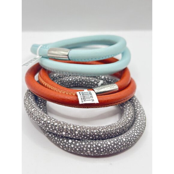 Brighton Lot of 3 Double woodstock bracelets Mint Multi Rust #82 - Picture 1 of 8